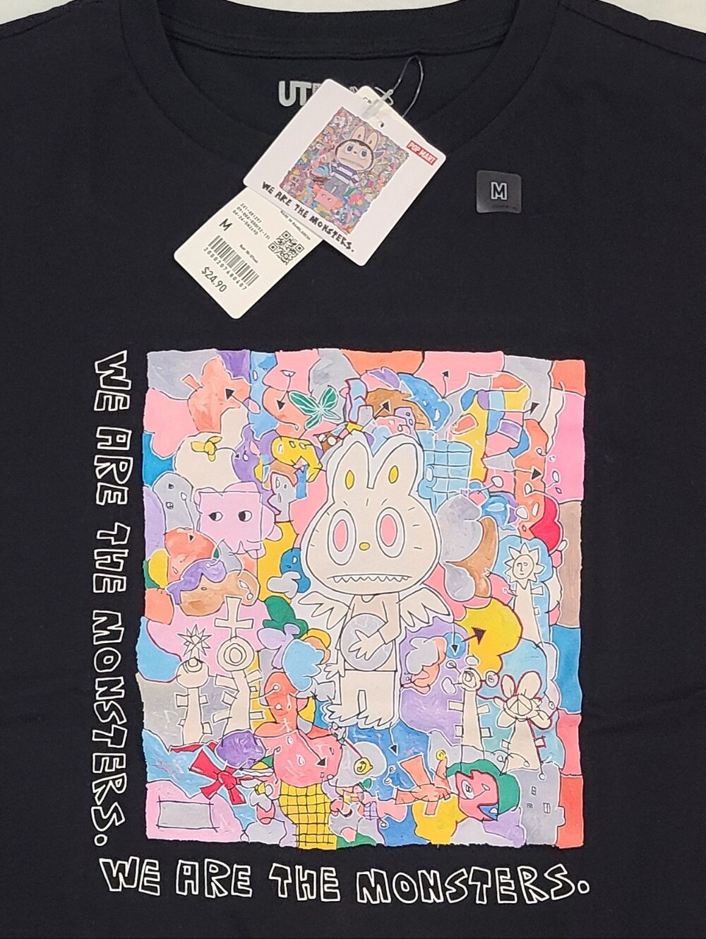 Uniqlo Pop Mart UT Graphic The Monsters Labubu Black T-Shirt Sizes M